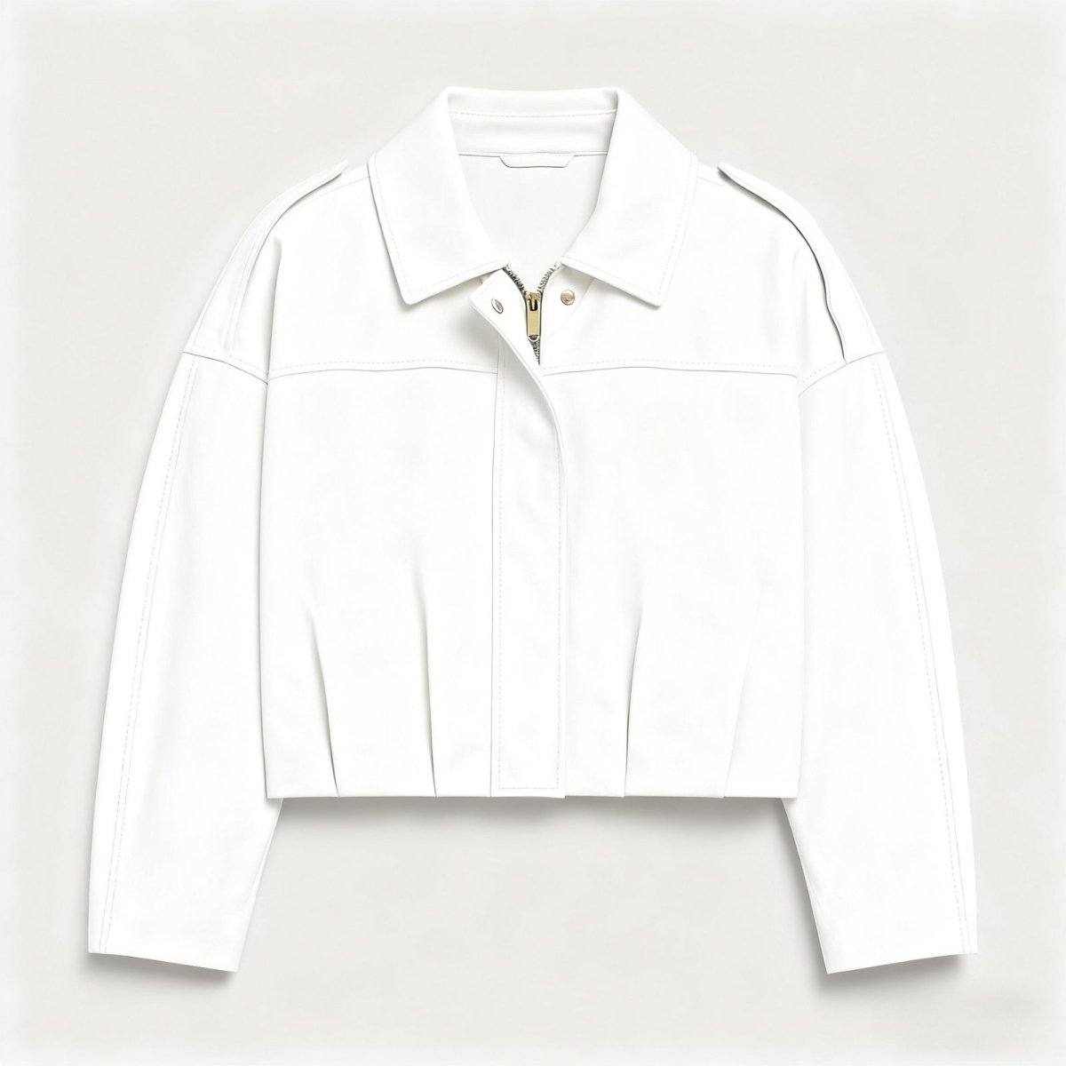 Kouvr Fashion cropped suede Keilani jacket in White.
