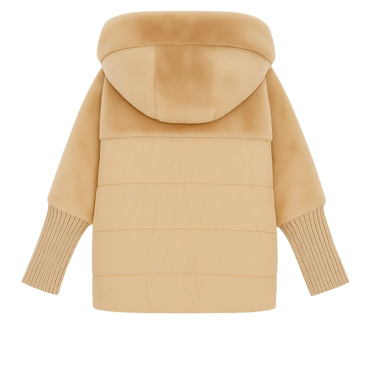 Beige hooded jacket on a white background