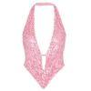 Pink kouvr sequin halter top on a white background