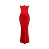 structured bodice," "draped silhouette," "bustier," "formal wear," and "black-tie attire
