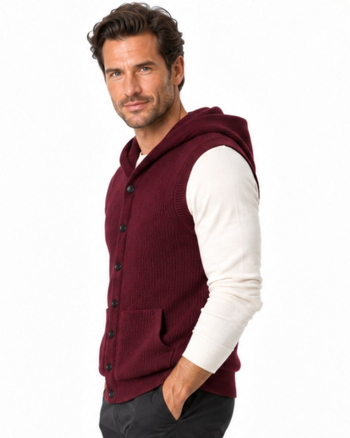 Luke Hooded Sleeveless Vest