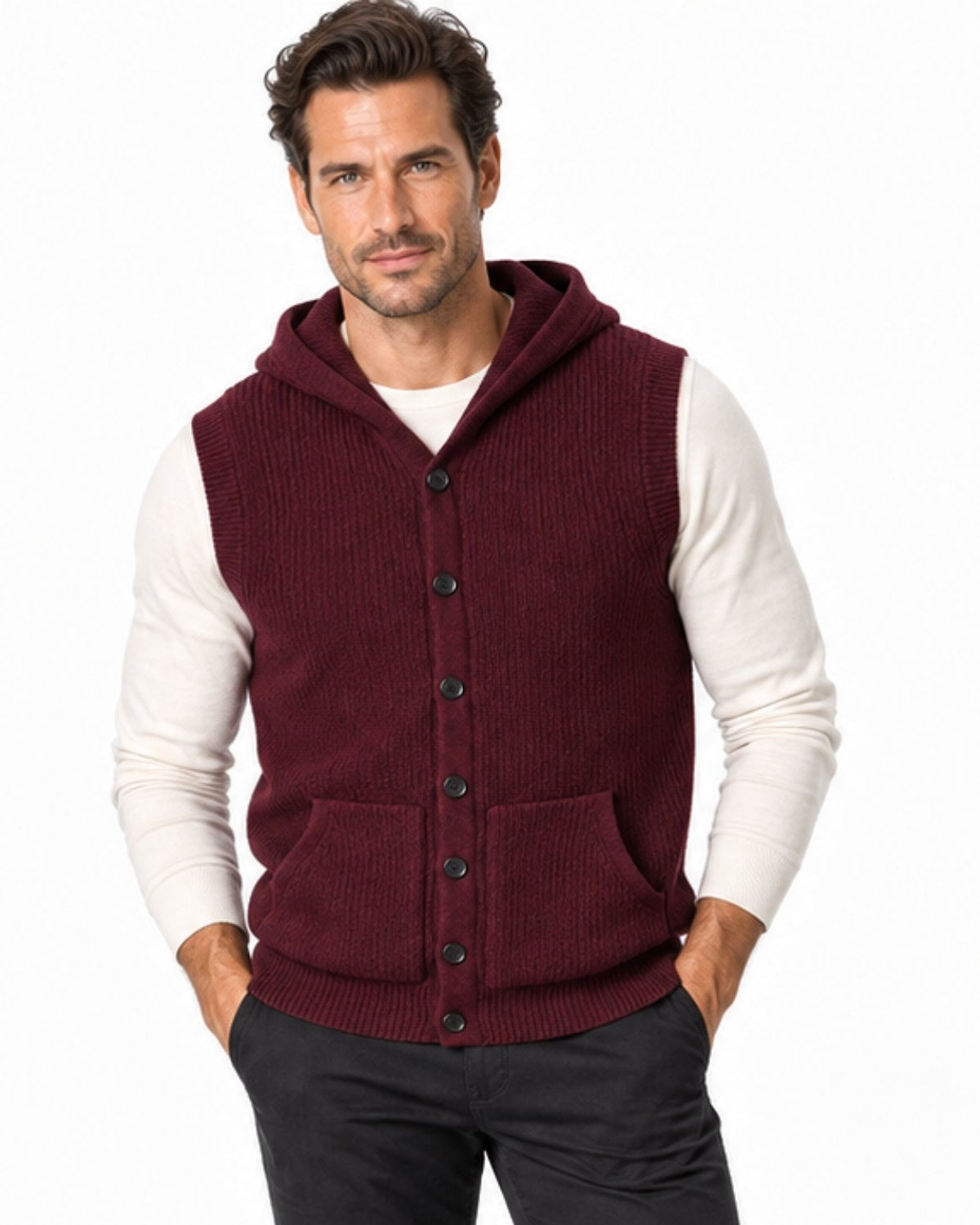 Luke Hooded Sleeveless Vest
