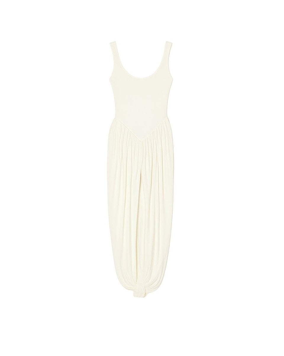 Stacey white draped maxi dress