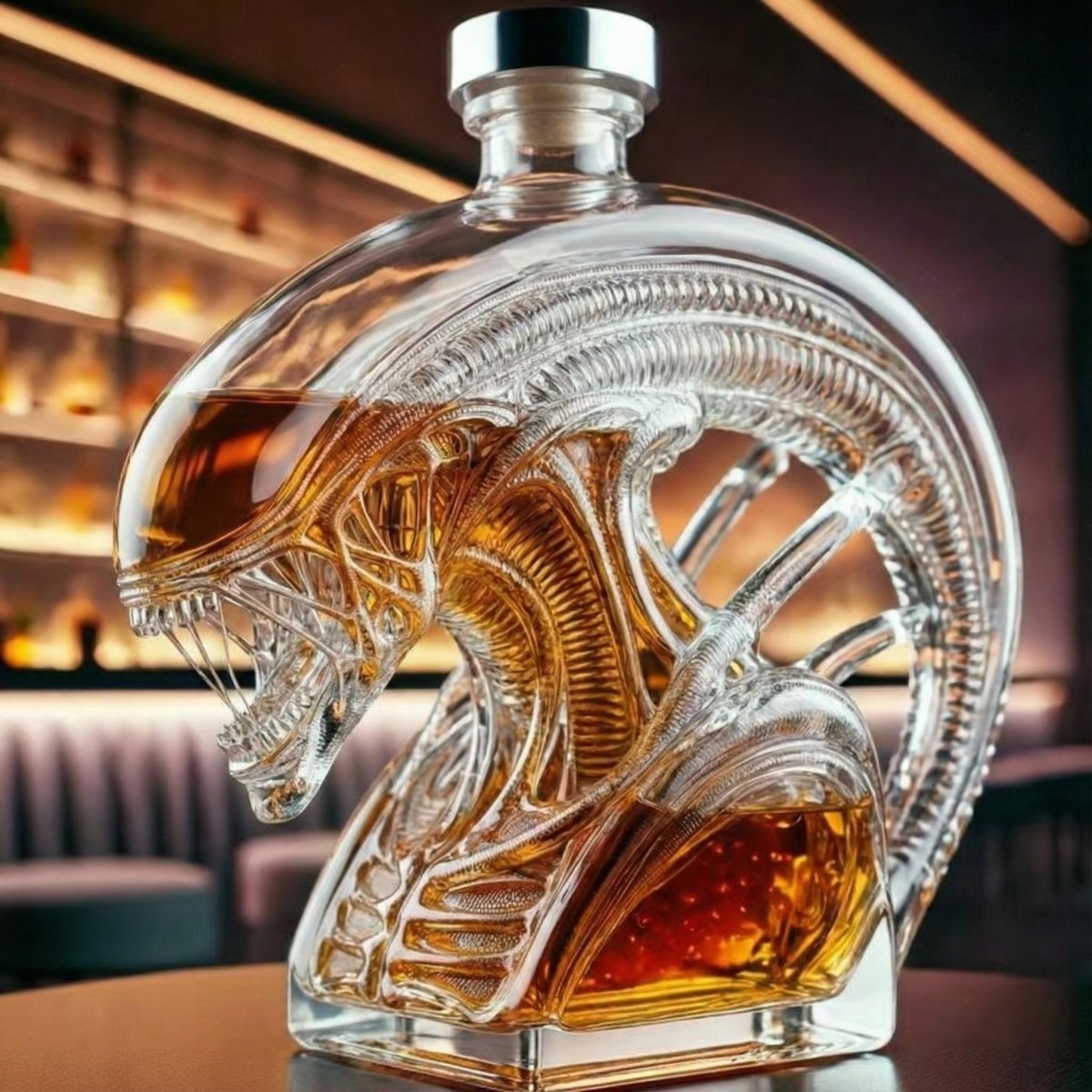 Alien Whiskey Bourbon Decanter Bottle