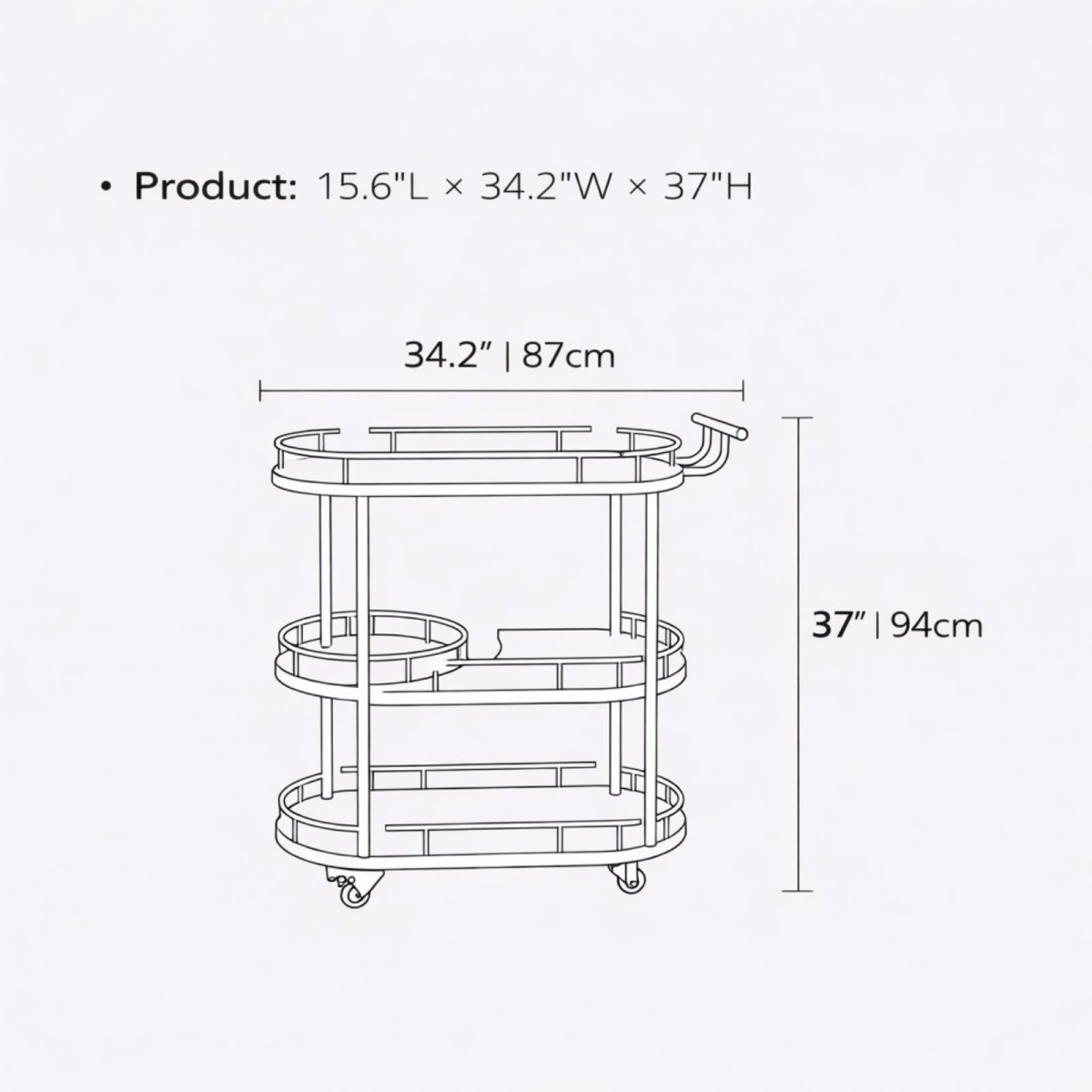 Vesper Rolling Bar Cart | Gold &amp; Marble Entertaining Station