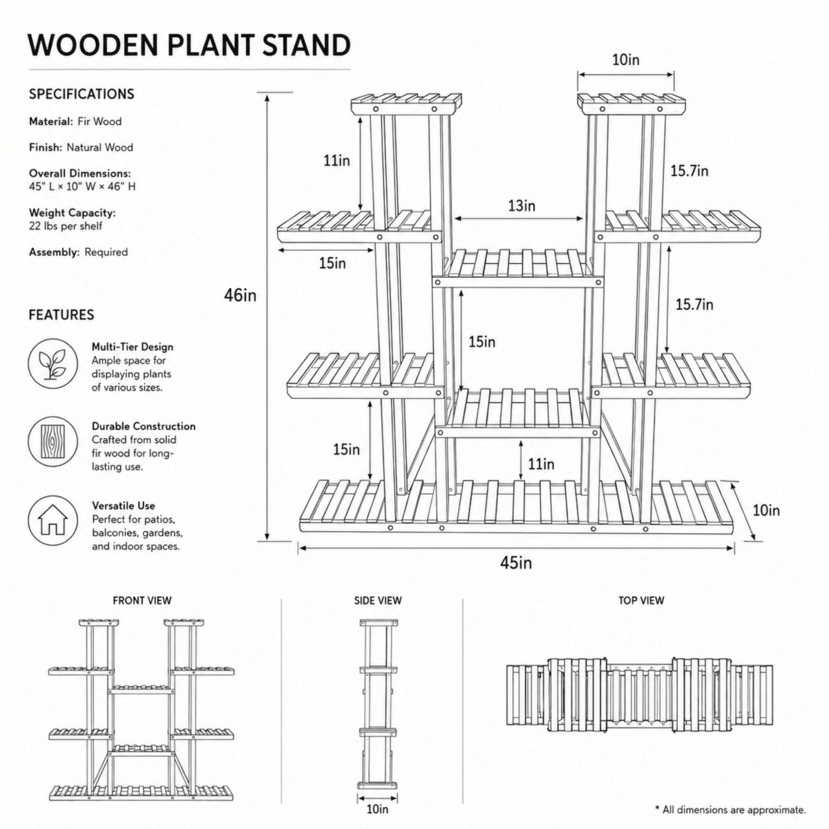 Arden | Wooded Plant Stand