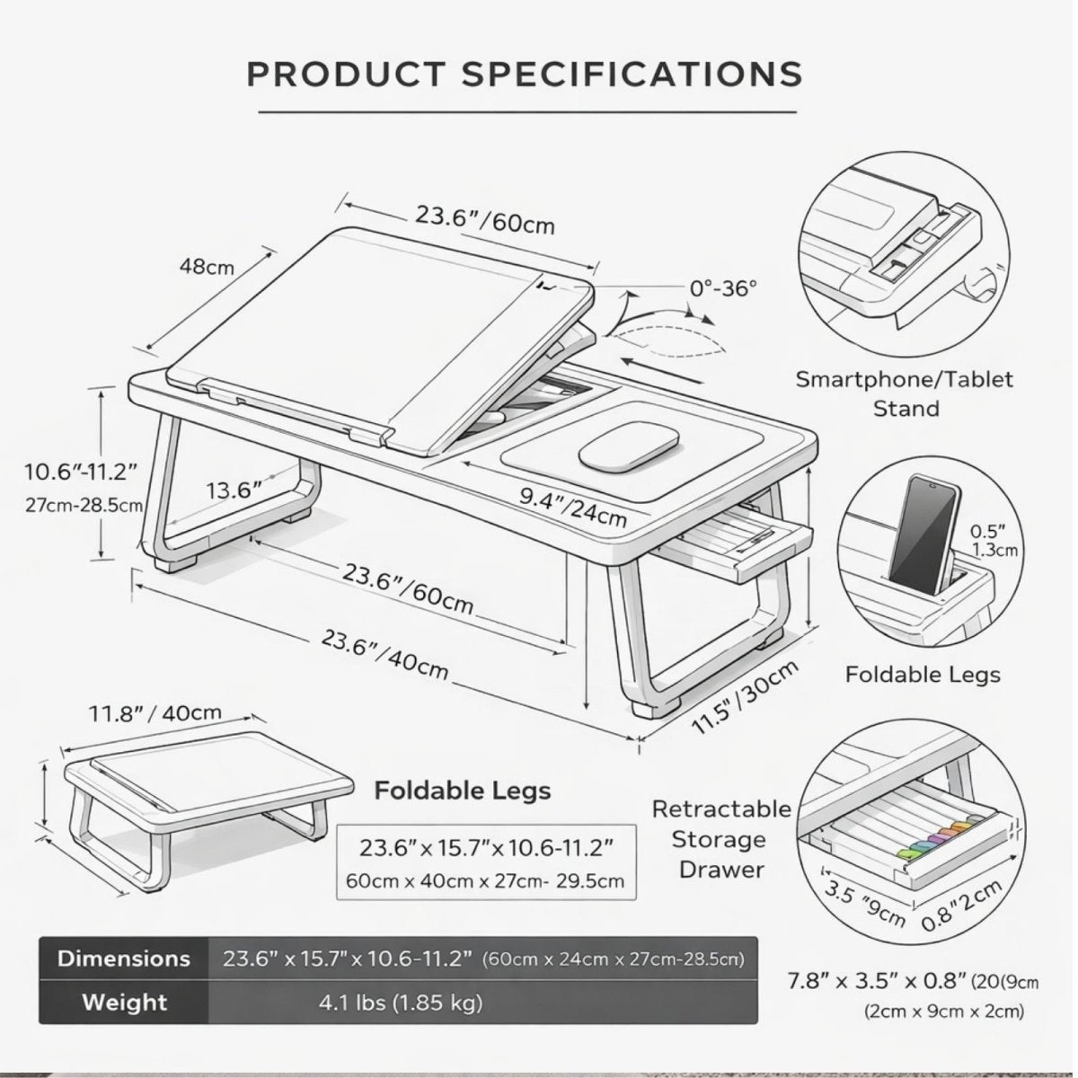 Haven Workspace | Adjustable Omni-Tilt Lap Desk