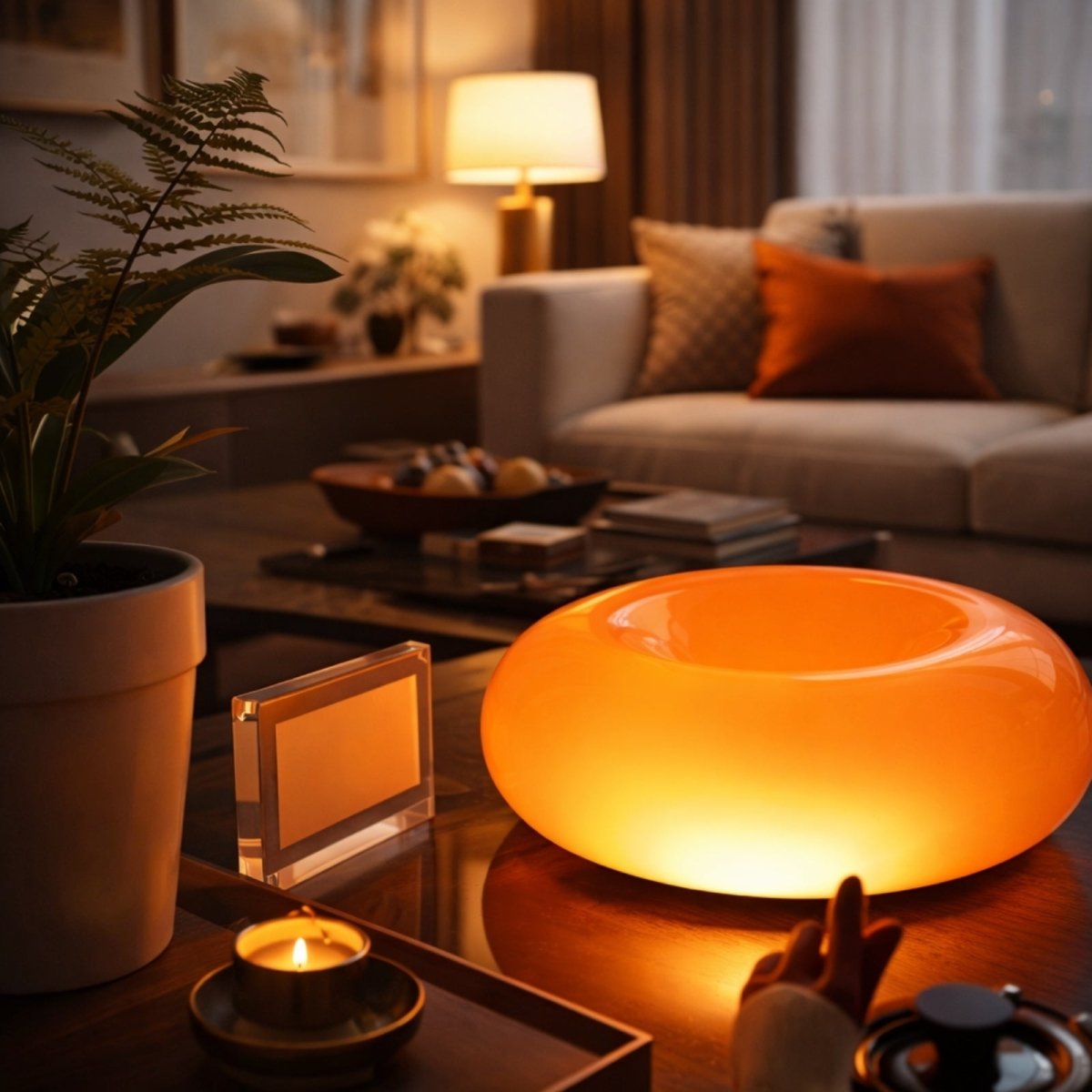 Solis Donut Lamp | Amber Gloss Touch-Dimmable Light