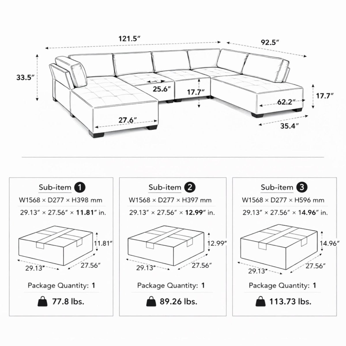 Phantom Loft Modular Collection | Deep-Corduroy Cloud Sectional