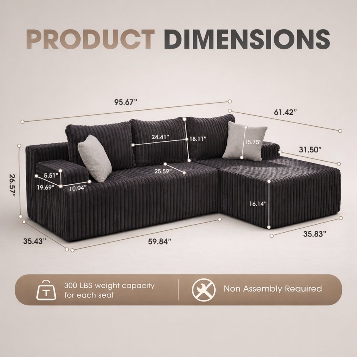 Murk Altitude Modular | Deep-Seat Cloud Sectional &amp; Ottoman