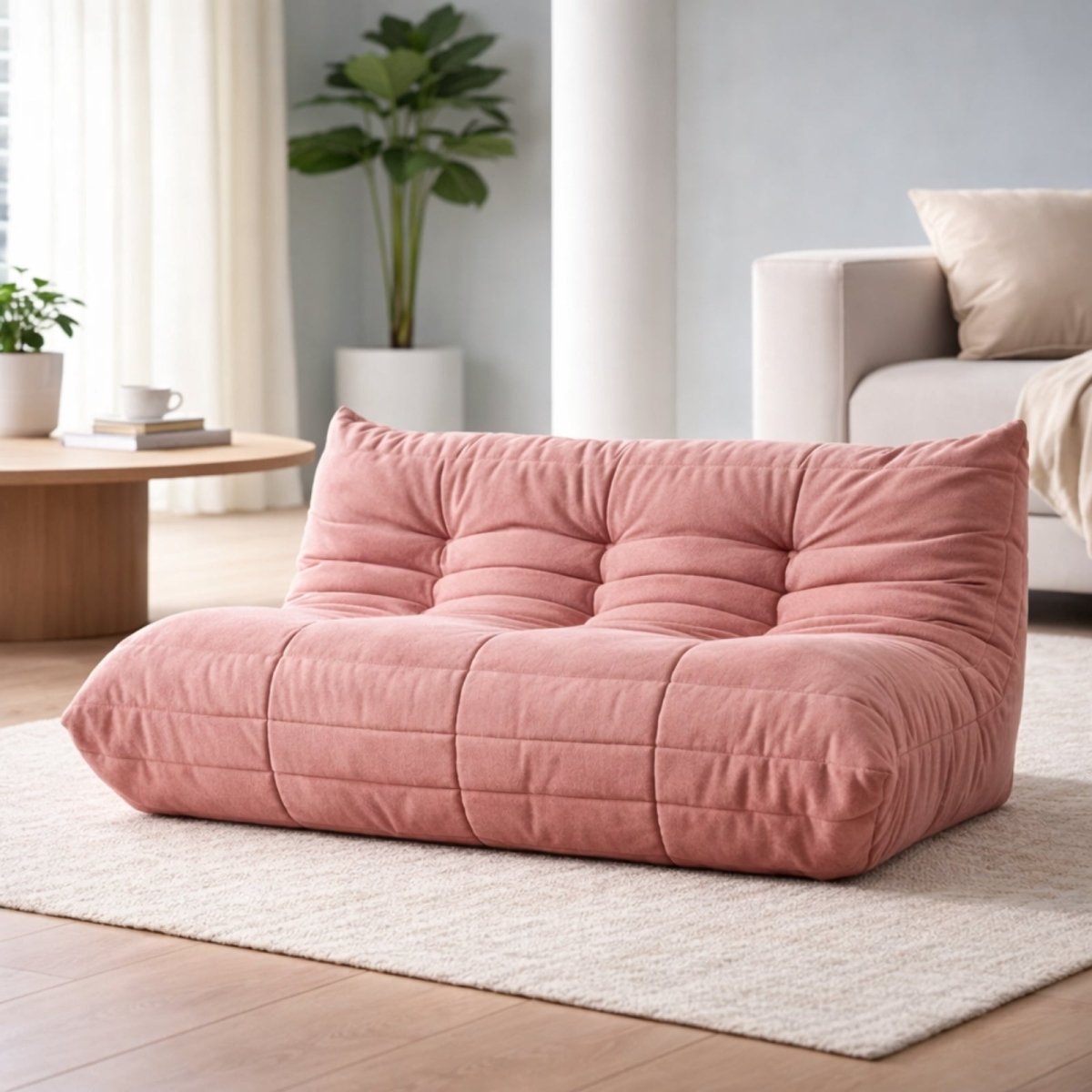 Volcanic Dune Low-Profile Lounge | Tufted Mohair Floor Sofa