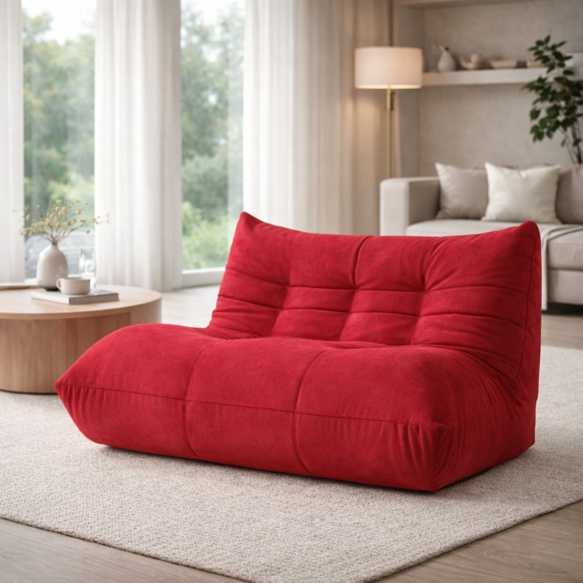 Volcanic Dune Low-Profile Lounge | Tufted Mohair Floor Sofa