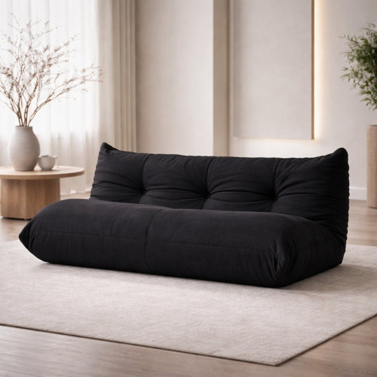 Volcanic Dune Low-Profile Lounge | Tufted Mohair Floor Sofa