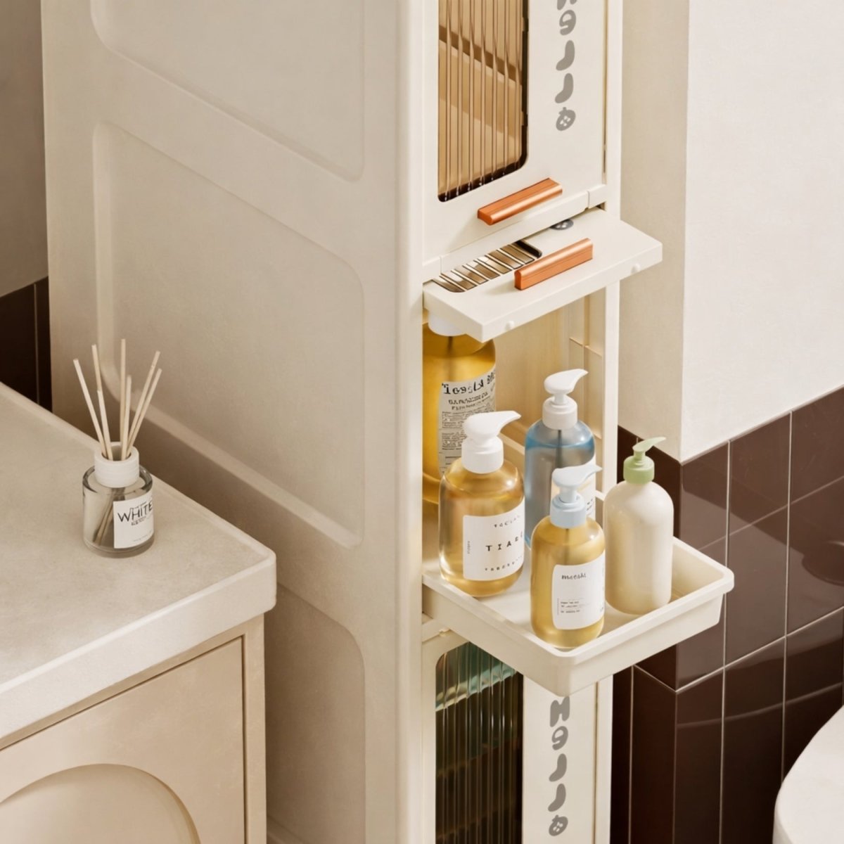 Asylum Serenity Gap Console | Minimalist Rolling Slim Storage Cabinet