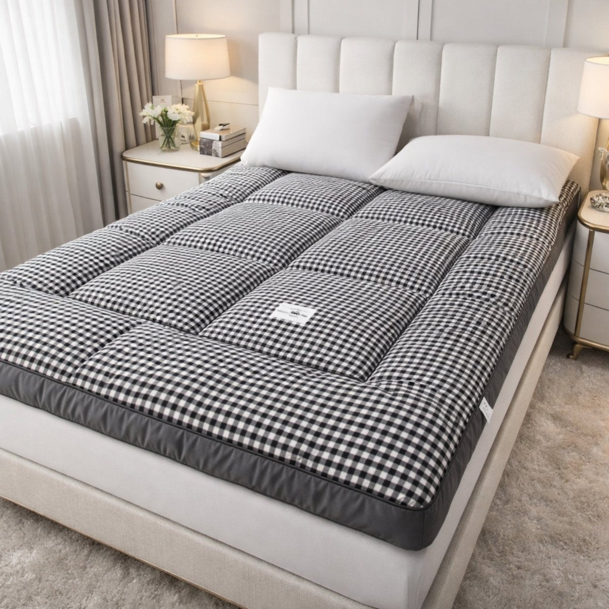 Vault Haven Floor Bed | 4-Inch Plush Quilted Roll-Up Futon