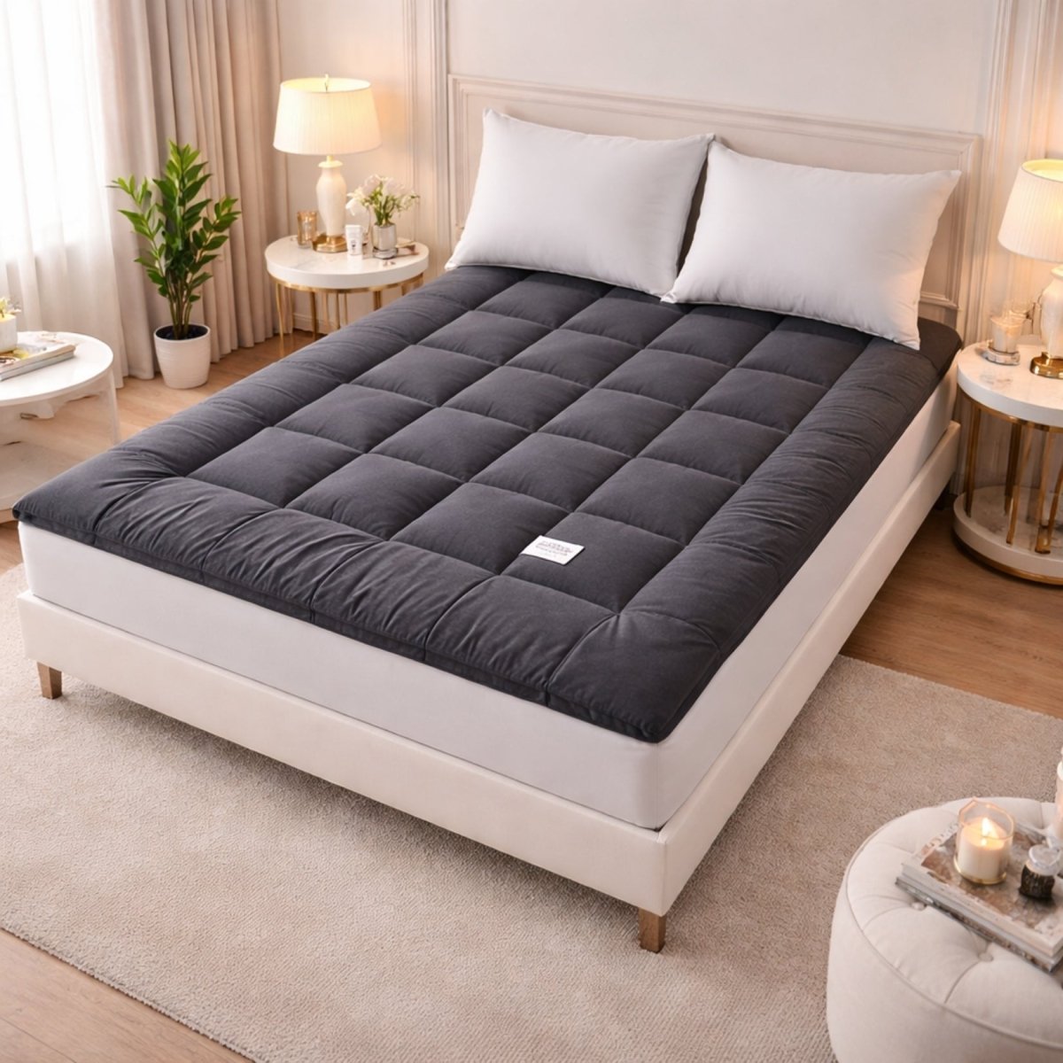 Vault Haven Floor Bed | 4-Inch Plush Quilted Roll-Up Futon