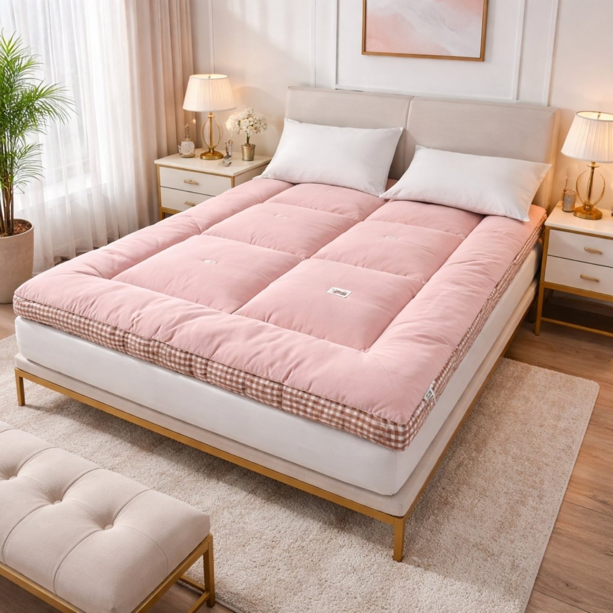 Vault Haven Floor Bed | 4-Inch Plush Quilted Roll-Up Futon