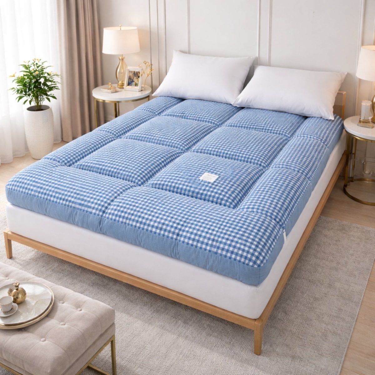 Vault Haven Floor Bed | 4-Inch Plush Quilted Roll-Up Futon