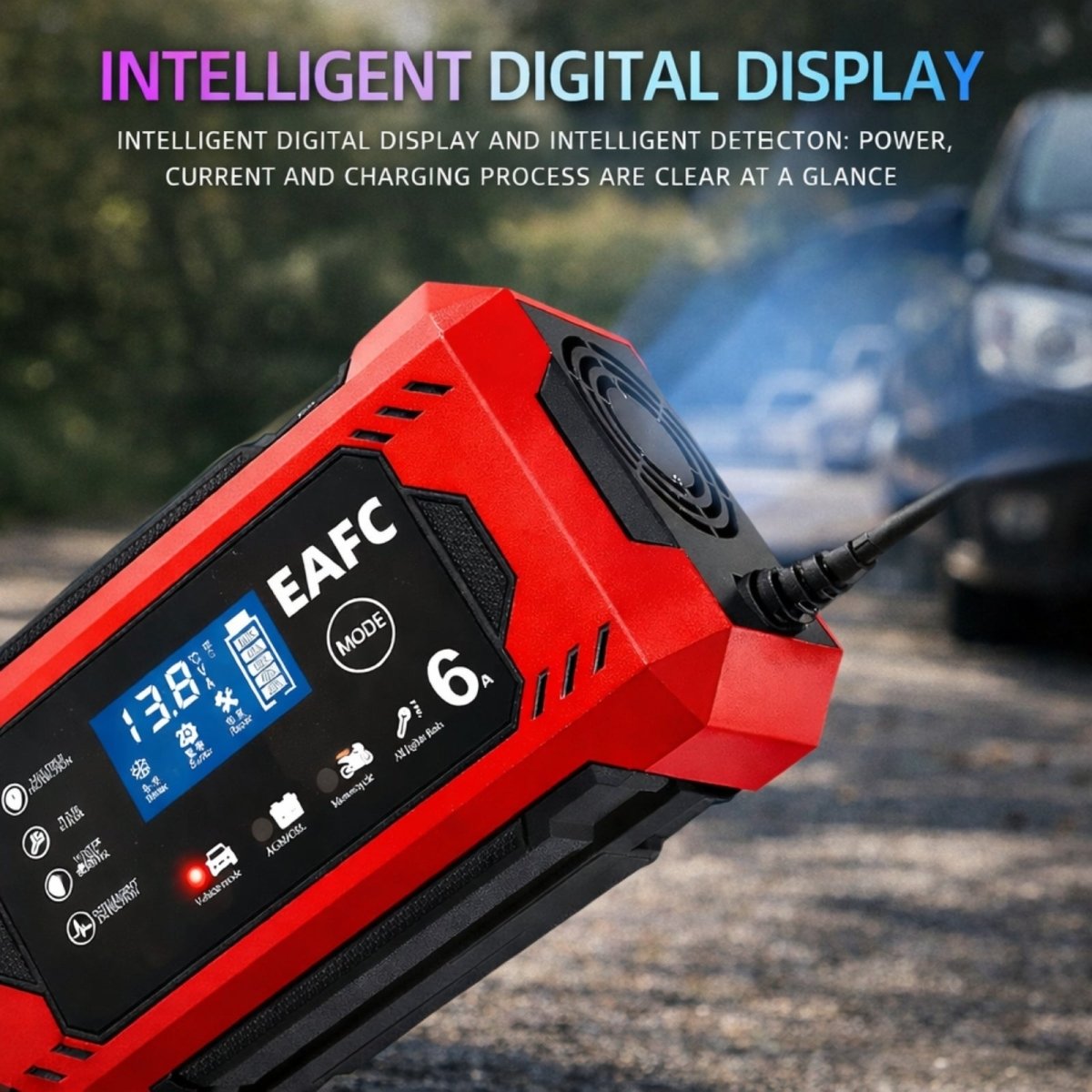 12V Smart Car Battery Charger &  Maintainer with Pulse Repair Mode for AGM, Gel, Lead-Acid Batteries | 6 Amp Automotive Trickle Charger for Cars, Trucks, Motorcycles by Kouvr