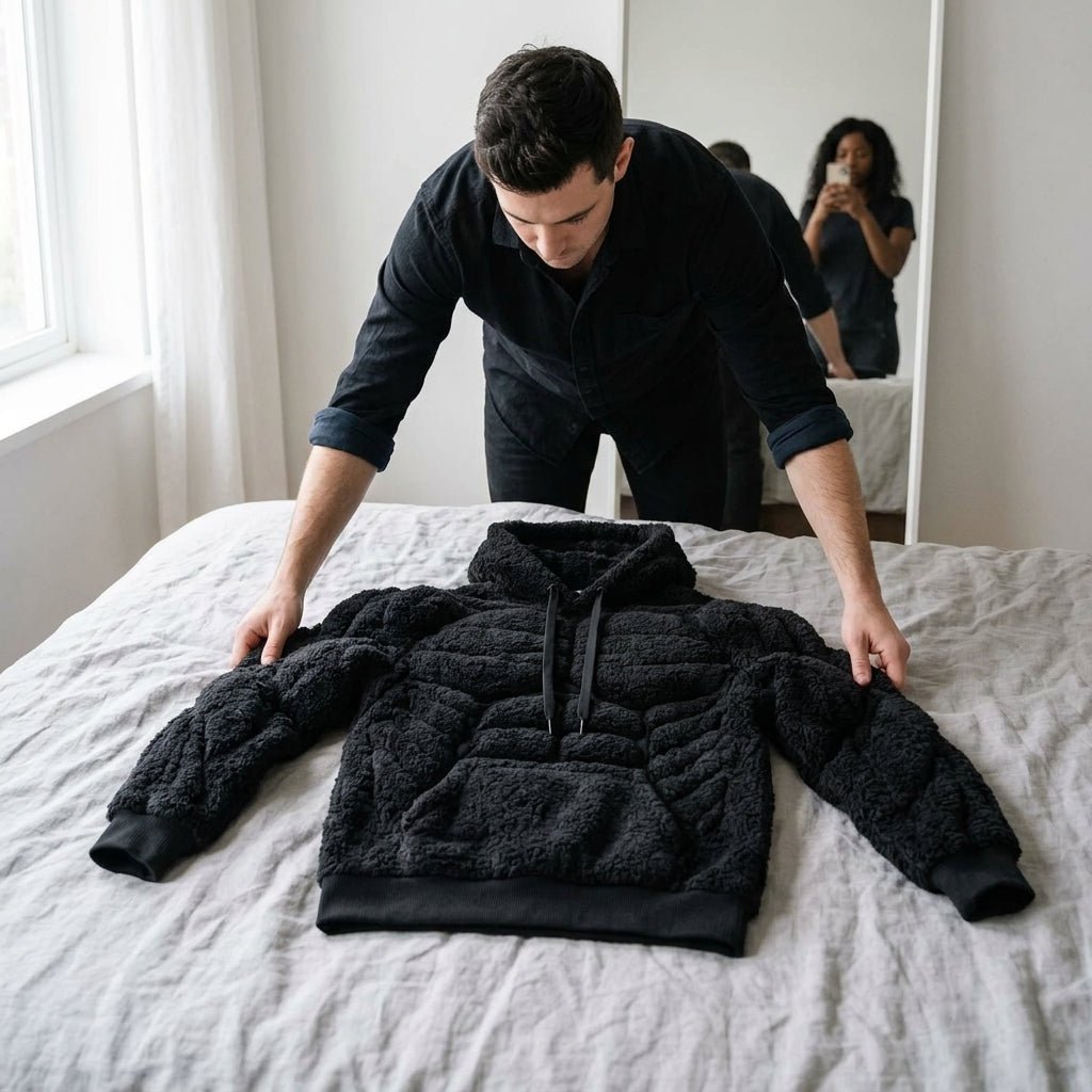 sweater - black - bed styling scene
