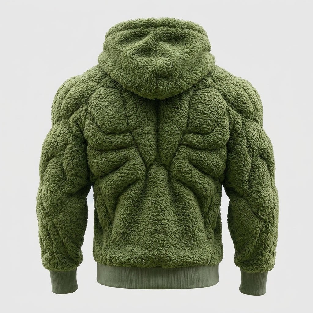 Titan Sherpa Muscle Hoodie | Padded Six Pack Fleece Pullover