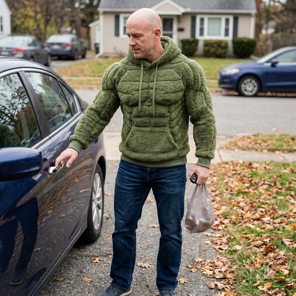 sweater - green - single model mirror selfie