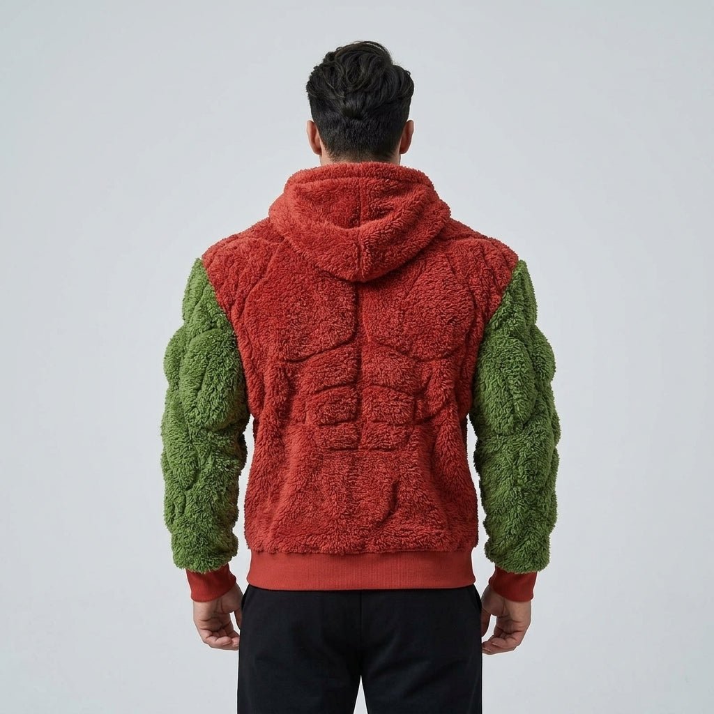 Titan Sherpa Muscle Hoodie | Padded Six Pack Fleece Pullover