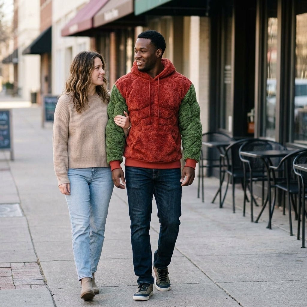 Titan Sherpa Muscle Hoodie | Padded Six Pack Fleece Pullover