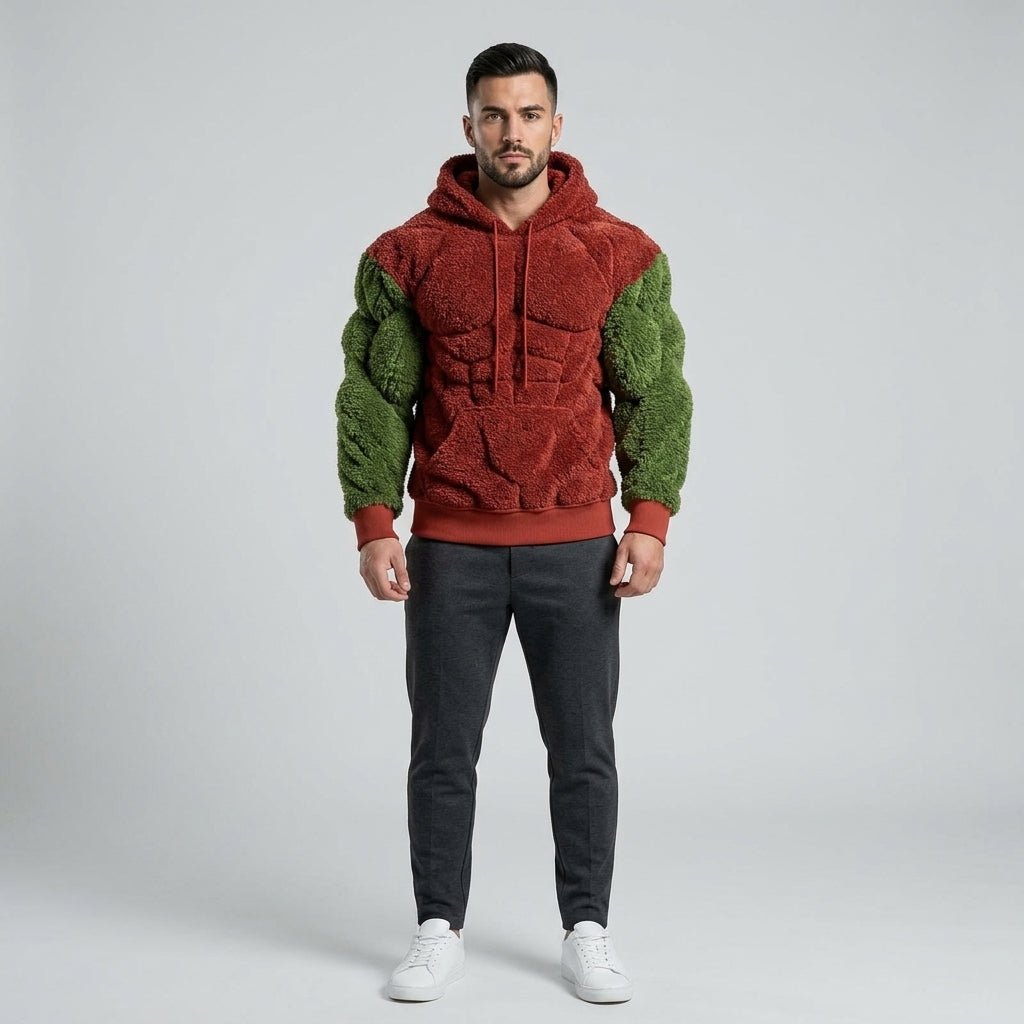 Titan Sherpa Muscle Hoodie | Padded Six Pack Fleece Pullover