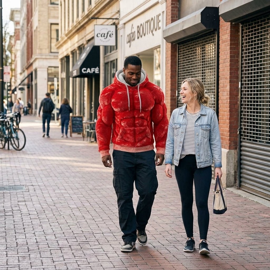 Titan Sherpa Muscle Hoodie | Padded Six Pack Fleece Pullover