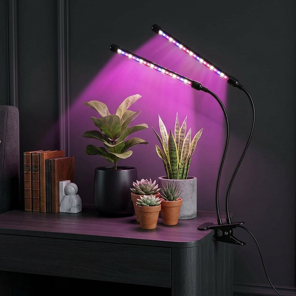 LED Grow Light Plant Lights for Indoor Plants,Full Spectrum With Clip Plant Growing Lamp for Seed Start,3/9/12H Timr - dark modern luxury interior