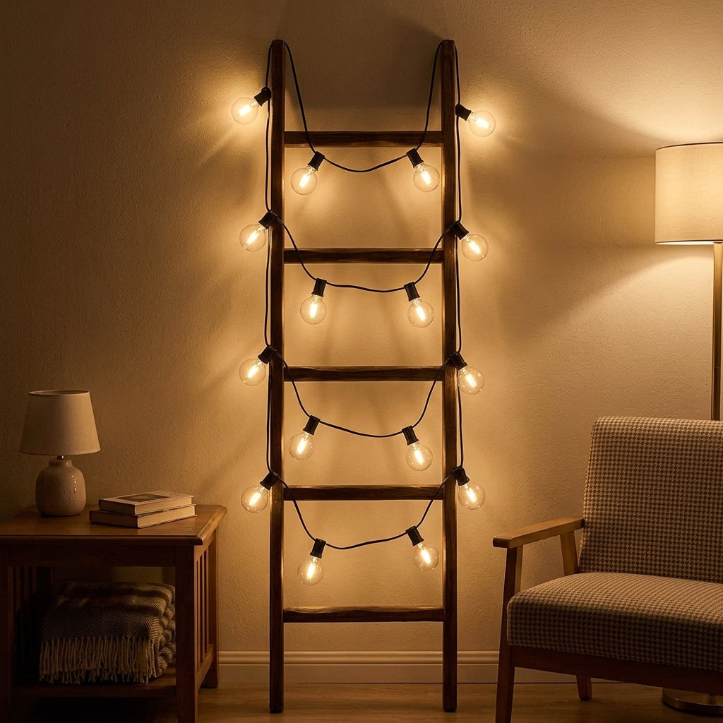 G40 Outdoor Garland String Lights Shatterproof Waterproof Plastic Led Bulb Vintage Connectable Patry Patio Decor Light Chain - nighttime soft lighting