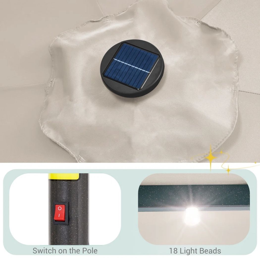 Lumina Oasis Canopy | 7.5' Solar LED Market Umbrella