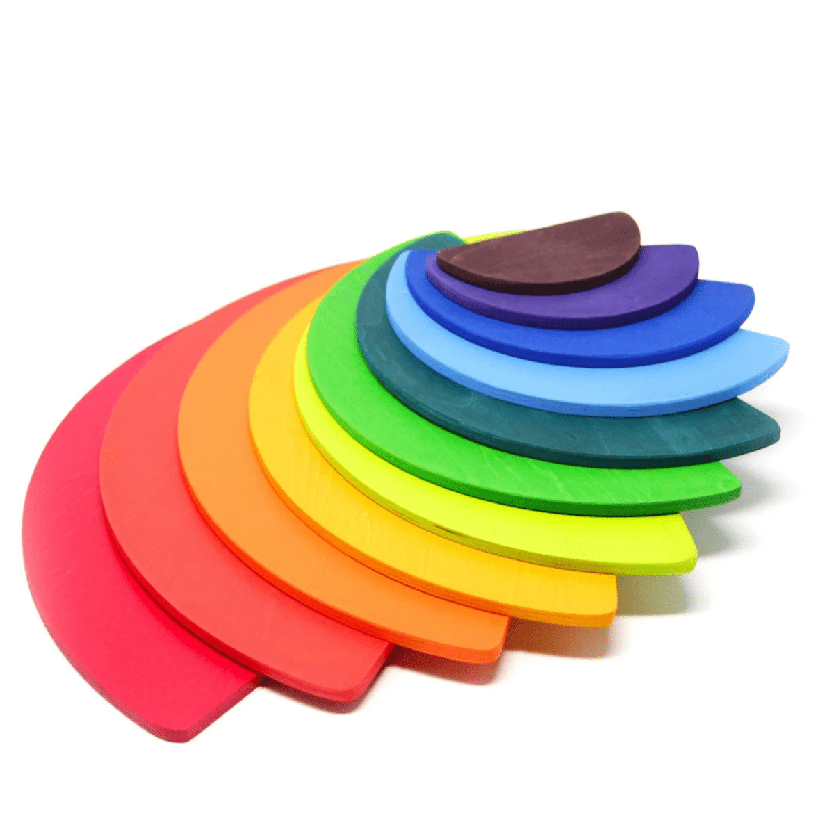 Large Wooden Rainbow Stacker Set – Montessori Wooden Building & Stacking Toy for Toddlers and Kids