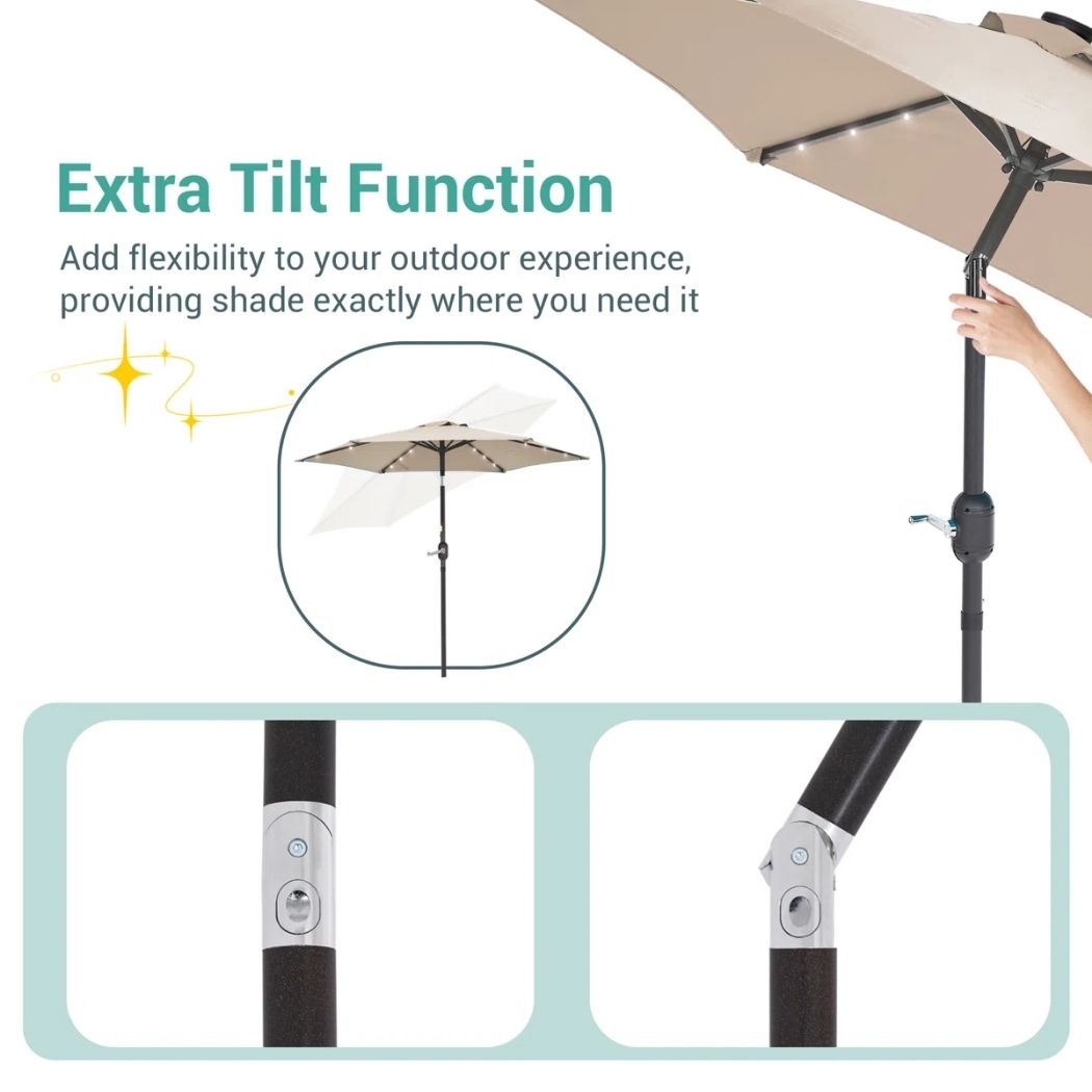 Lumina Oasis Canopy | 7.5' Solar LED Market Umbrella