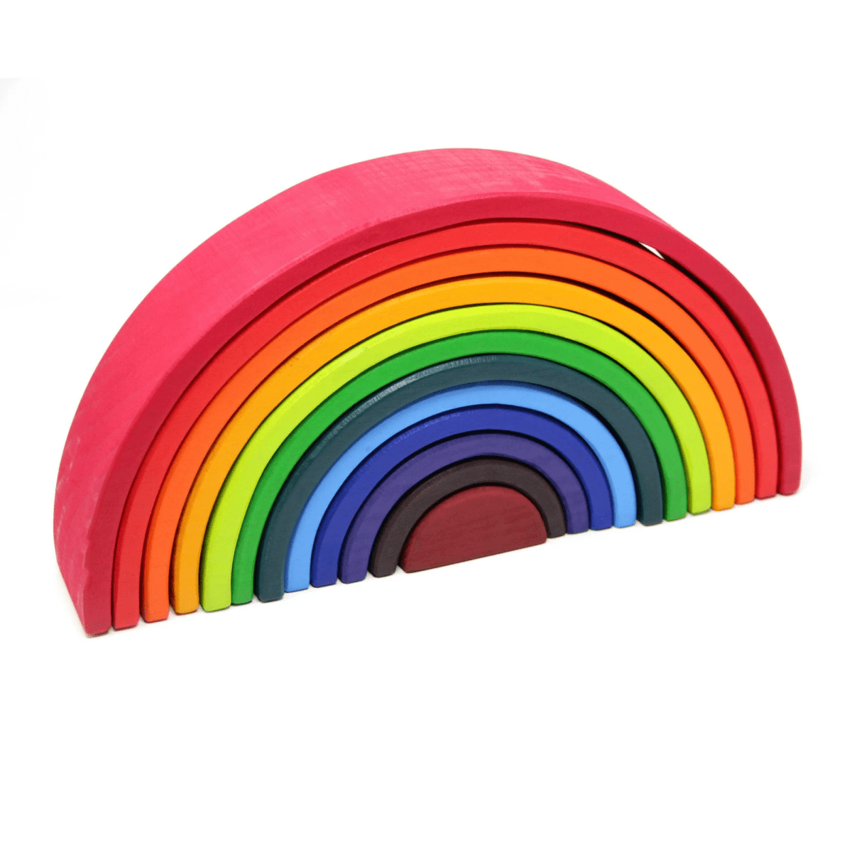 Large Wooden Rainbow Stacker Set – Montessori Wooden Building & Stacking Toy for Toddlers and Kids