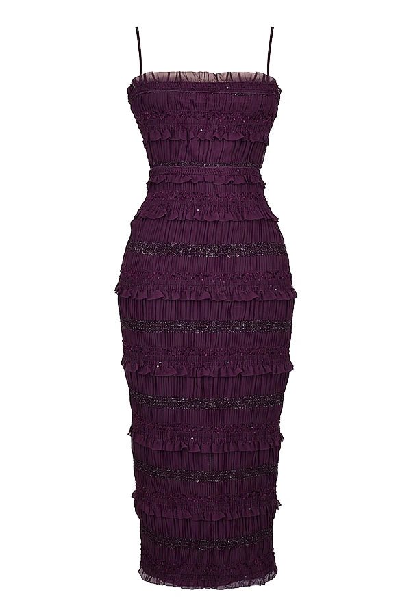 Hannie Pailletten-Plisseekleid 