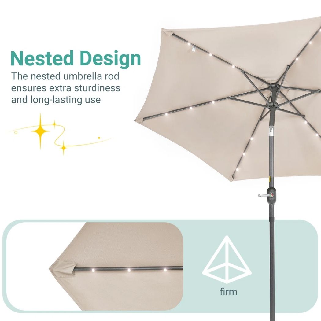 Lumina Oasis Canopy | 7.5' Solar LED Market Umbrella