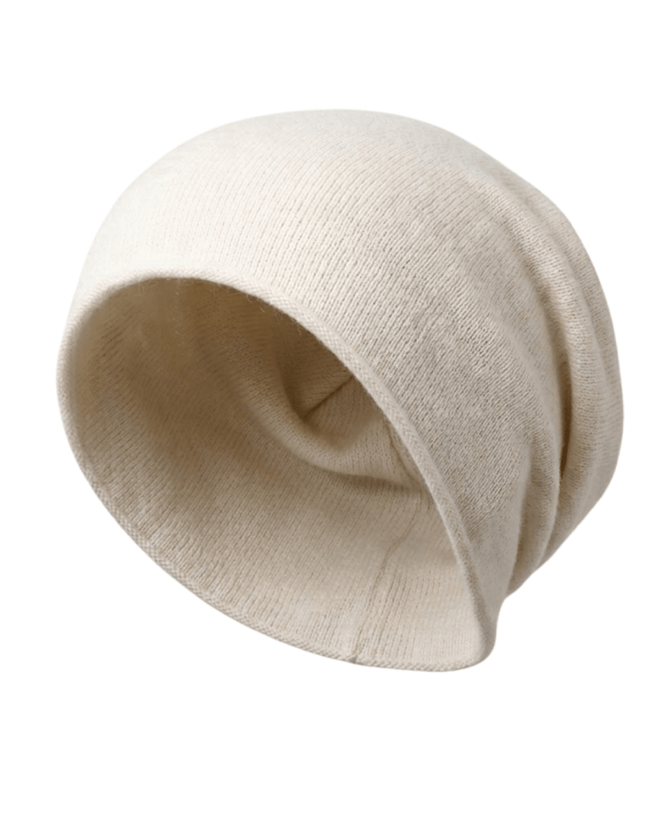 Pure Cashmere Slouchy Beanie Unisex Winter Hat Soft Designer Knit Cap Premium Oversized Warm Skully Headwear Accessories Fenlo Form