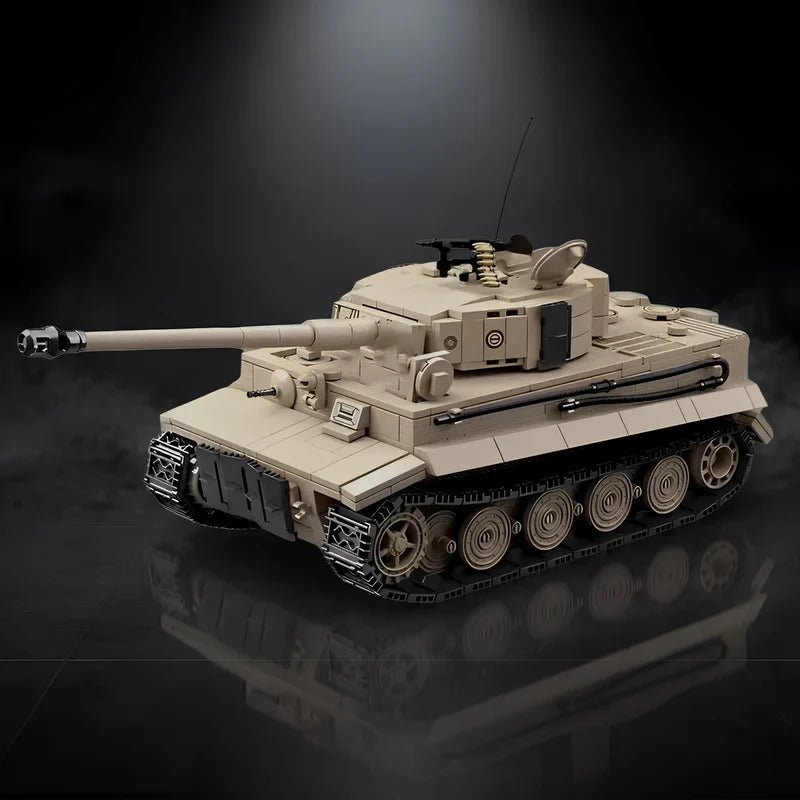 Tiger 1 Tank Building Set (Tan) | 1361 Pieces | WWII Military Brick Model