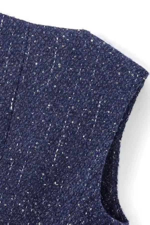 Minji Mitternachtsblaue Tweedweste