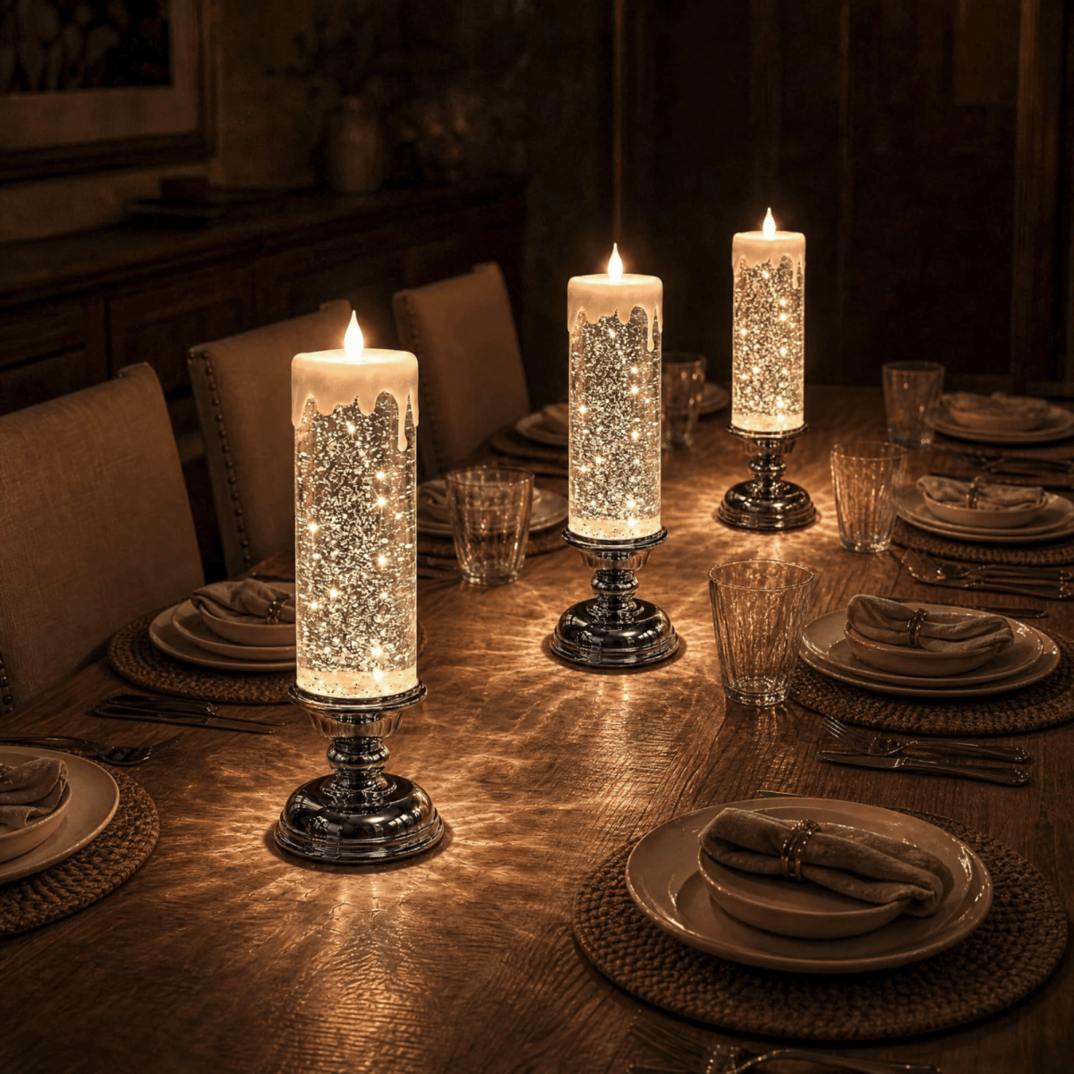 Lumina Ambiance Pillar | Flameless Water Spinner LED Candle