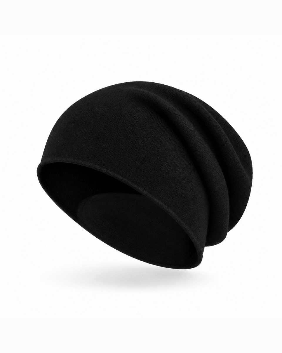 Pure Cashmere Slouchy Beanie Unisex Winter Hat Soft Designer Knit Cap Premium Oversized Warm Skully Headwear Accessories Fenlo Form