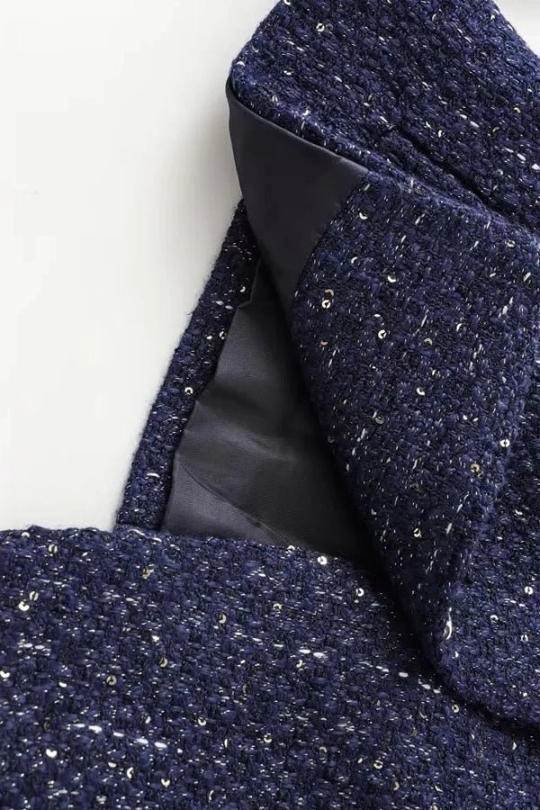 Minji Mitternachtsblaue Tweedweste