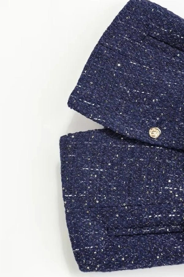 Minji Mitternachtsblaue Tweedweste