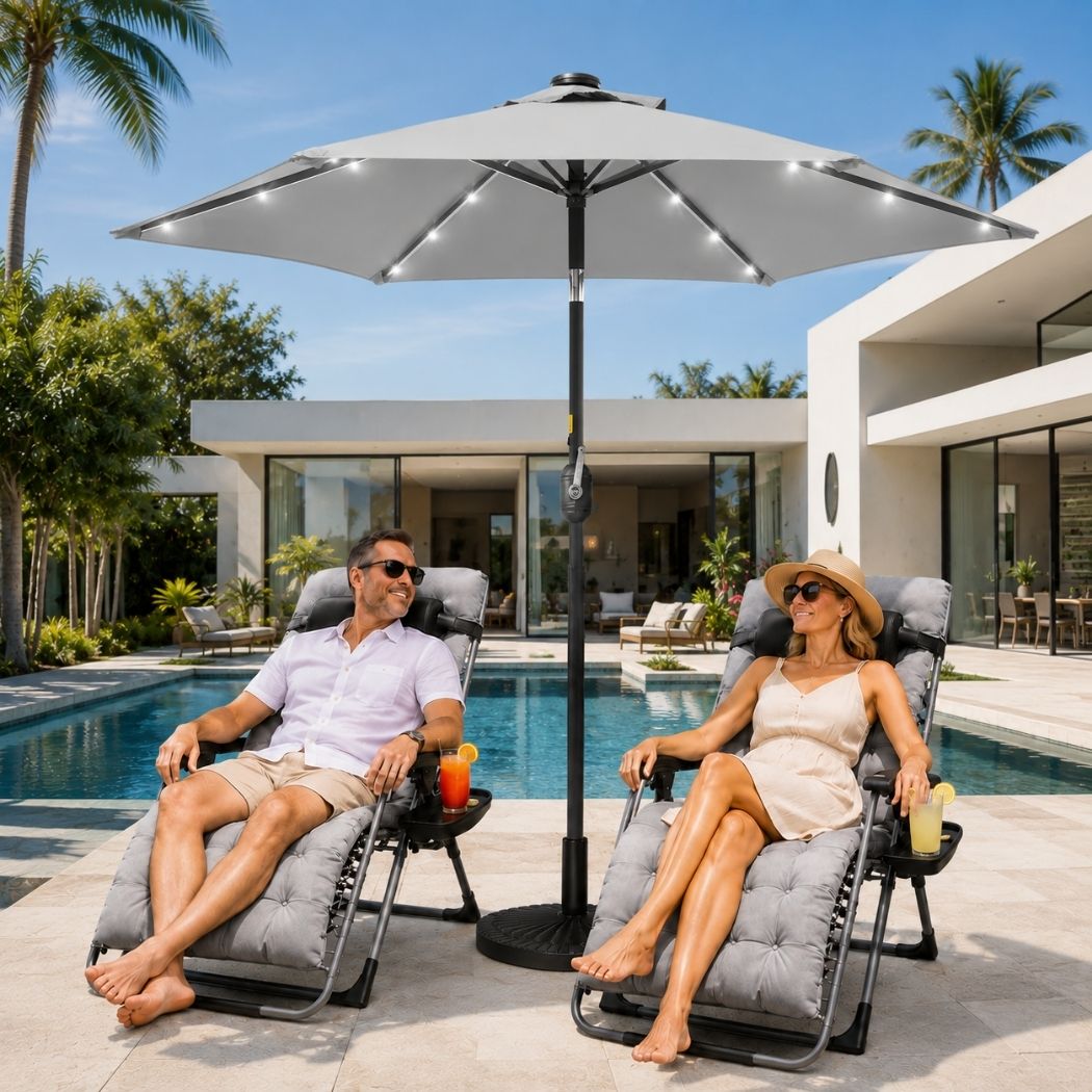 Lumina Oasis Canopy | 7.5' Solar LED Market Umbrella