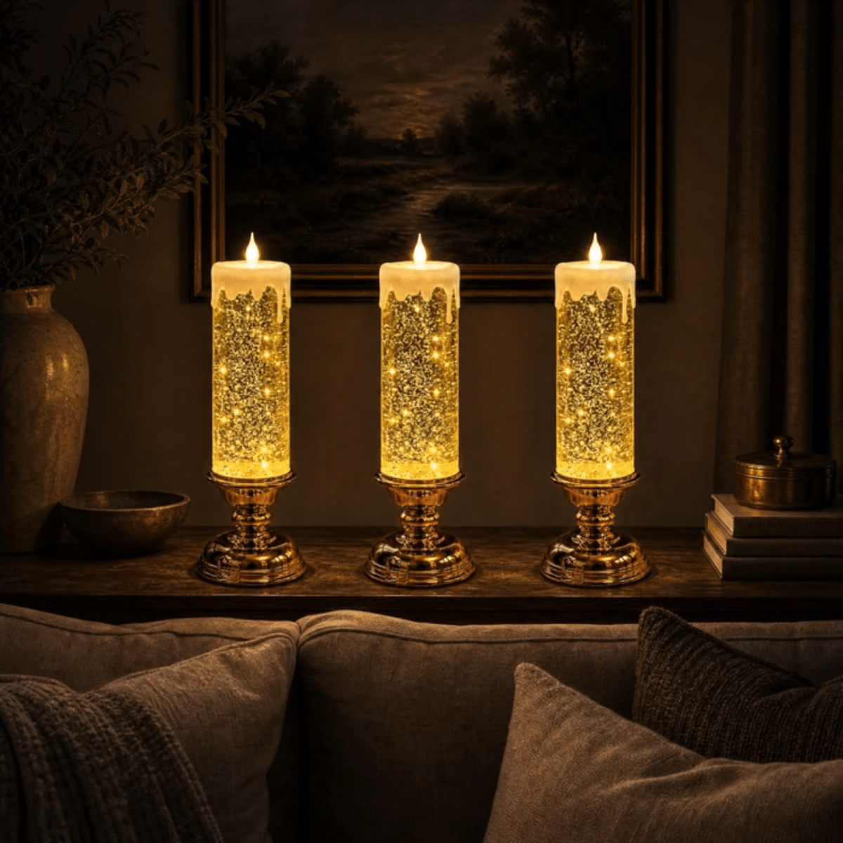 Lumina Ambiance Pillar | Flameless Water Spinner LED Candle