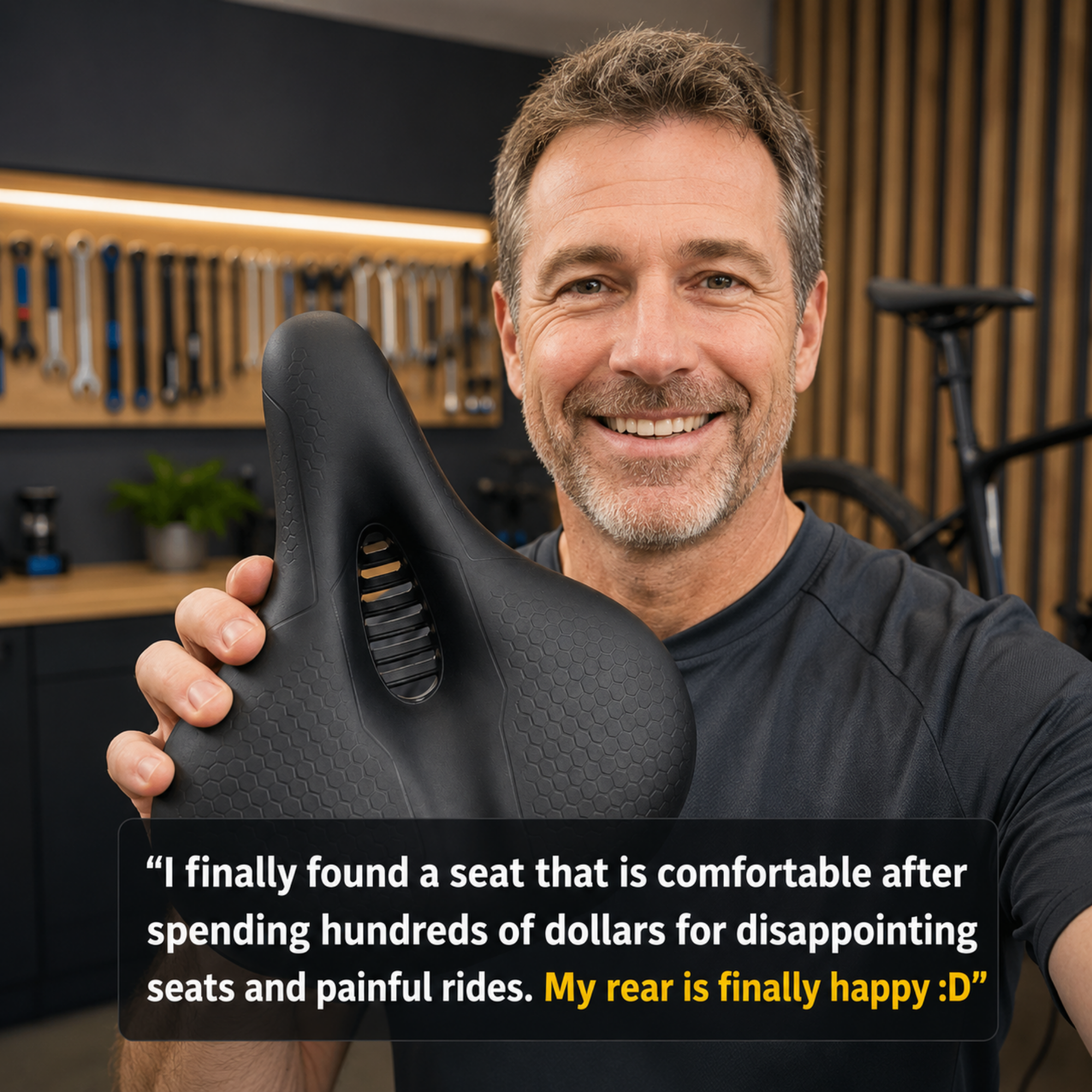 Ergonomic Bike Saddle with Pressure Relief Cutout, Road & Commuter Bicycle Seat, High-Elastic Foam, Universal Fit, 10.6 x 5.5 in, Black – Fenlo Form Sport+
