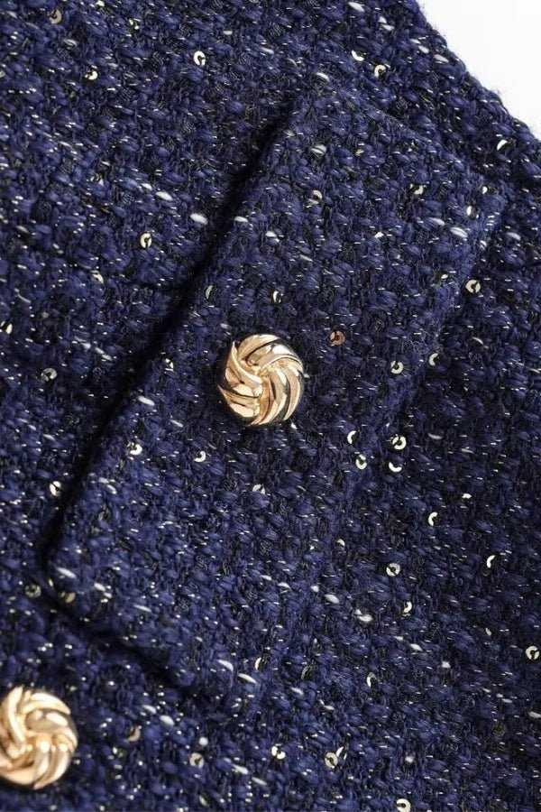 Minji Mitternachtsblaue Tweedweste
