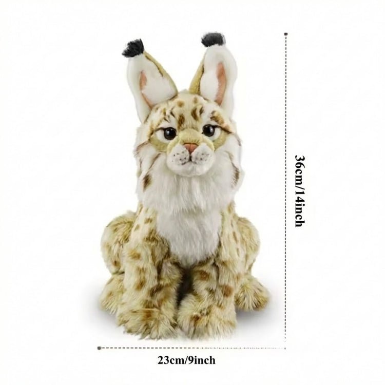 Realistic Lynx Stuffed Animal Large 14 Inch | Lifelike Bobcat Plush Toy for Kids | Premium Soft Cuddly Wild Cat | Heirloom Quality Gift; Nursery Decor